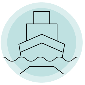 Innovasea-iconography-limit user conflicts-300x300 Icon representing boat on ocean waves