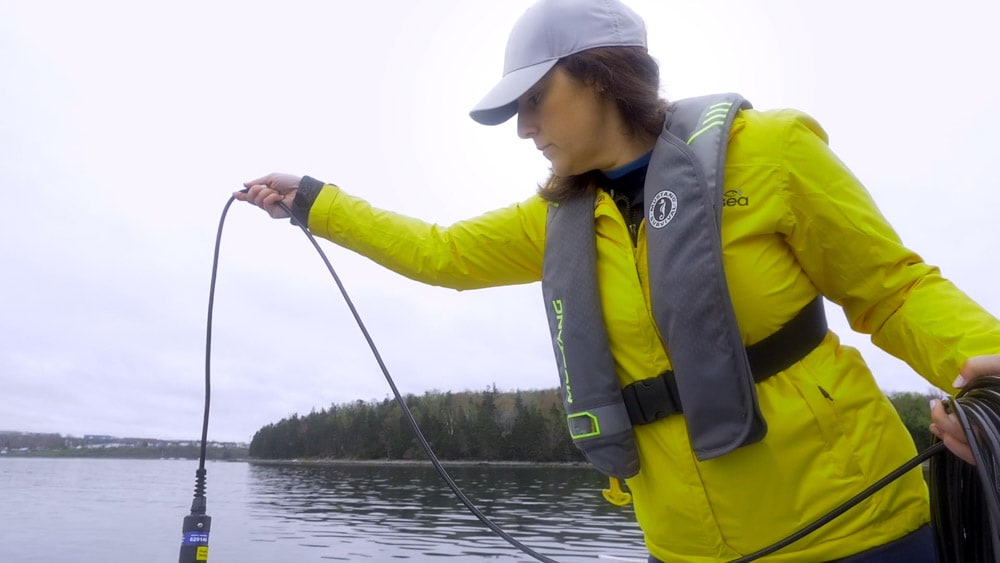 woman deploying innovasea equipment